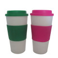 Double Wall Plastic Coffee Mug With PP Lid Reusable