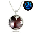 Collier Lumineux En Fleur Pendentif Globe Neckalce Collier En Argent