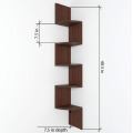 Estante de madera de montaje en pared con estante de esquina de 5 niveles