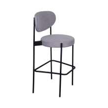 Modern Stainless Steel Bar Chair with Fabric Seat