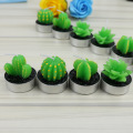 Green cactus shape candle wax art candles