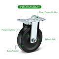high quality Flat Plate Rigid Rubber Wheel Caster