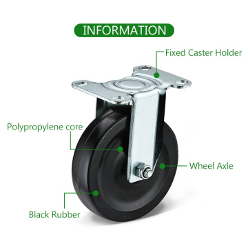 high quality Flat Plate Rigid Rubber Wheel Caster