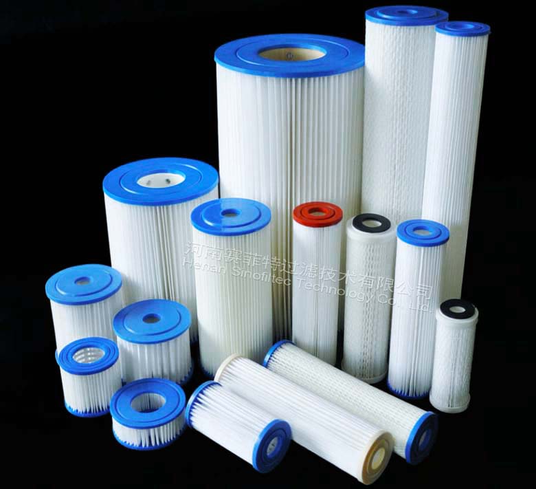 20 inch 5 micron Big Blue Pleated Polyester Filter Cartridge