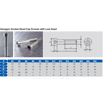Innensechskantschrauben mit niedrigem Kopf