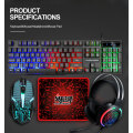 Jogo 4 em 1 teclado / mouse / fone de ouvido / mouse pad