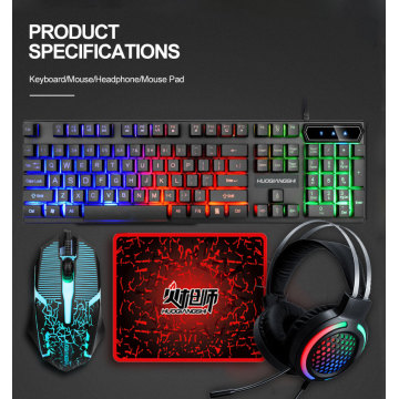 Jeu 4 en 1 Clavier/Souris/Casque/Tapis de Souris