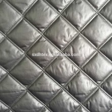 diamond checks velboa/polyester padded fabric with quilting for down coats/jacket