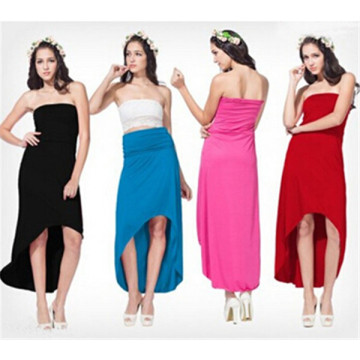 2015 Mulheres Sexy Moda frente curta volta vestido longo (50045-1)