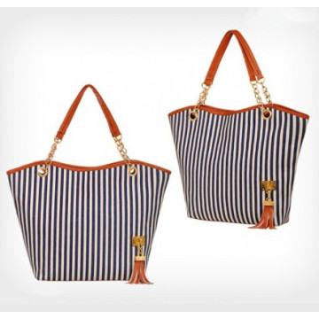 2015 Mulheres da moda Stripe Canvas Bag (54036)