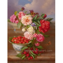 Wholesale Flower Vase Painting Designs on Canvas Wall Picture for Decoration (ECH-119)