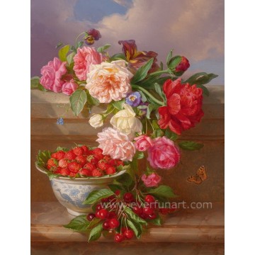 Wholesale Flower Vase Painting Designs on Canvas Wall Picture for Decoration (ECH-119)