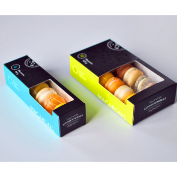 Flat Packed 12 Macaron Packaging Box with Window