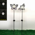 Garden Decoration Stained Glass Decorated Metal Stake Craft with Solar Light