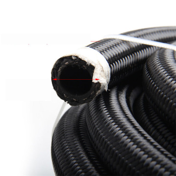AN8 Nylon braided oil cooler rubber pipe black
