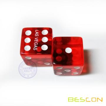 Custom Printing Las Vegas Red Translucent Plastic Dice 19MM