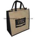 Advertising Promotional Custom Logo Printed Large Reusable Jute Carry Bag