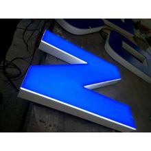 Spray Paint Stainless 3D Sign Steel Wooden Color Fashion LED Backlit Channel Letter Sign
