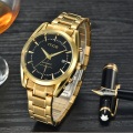 Black white dial gold stainless steel watches