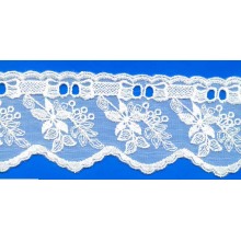 Hot sale ivory lace common designs Embroidered lace fabric trimmings for underwear