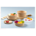 disposable take away kraft paper salad bowl with PET lid kraft salad bowl