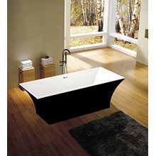 Black Square Freestanding Soaking Bathtub