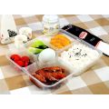 Caja desechable de 6 compartimentos Bento / comida / cacahuetes con tapa transparente / cubierta