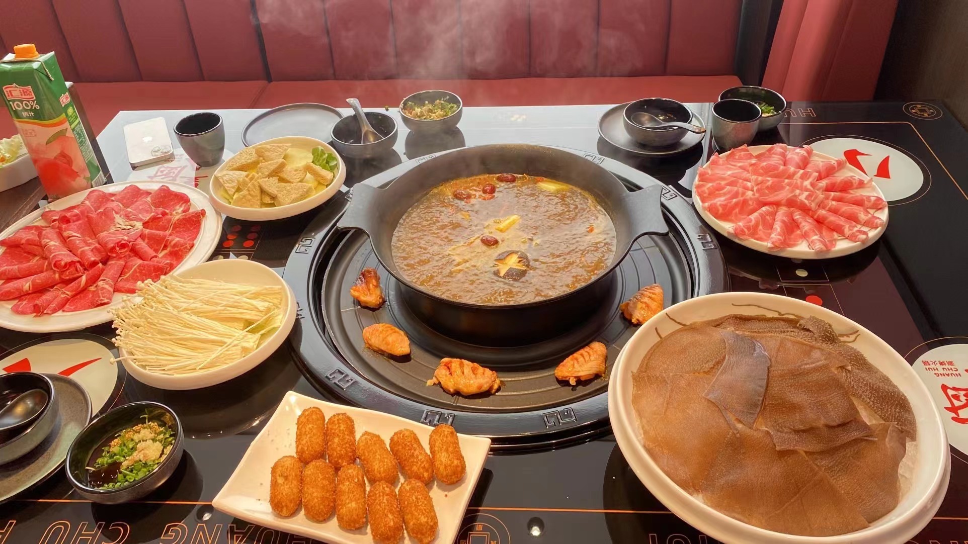 Black hot pot with barbecue Black hot pot with barbecue