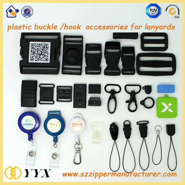 plastic buckle/hook accessories for lanyards