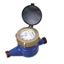 Medidor de agua de latón de rueda de paletas con registro sellado al vacío