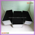 Silver Striped ABS Surface Aluminum Portable Makeup Vanity Case (SACMC028)