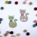 Kit de decoración de broche de bricolaje de gato de costura de fieltro