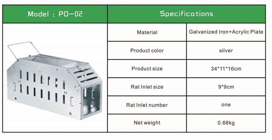 Single Door Acrylic Rat Trap