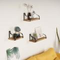 Black Floating Shelves Brackets Wall Mounted Set