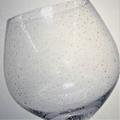 clear red wine glass with bubble design