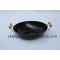 The Double Wooden Handle Iron Wok