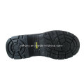 Split Embossed Leather Plastic Shoebuckle Safety Shoes (HQ01021)