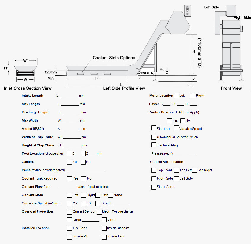 chip conveyor drawing