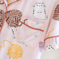 Pajama de manga corta de estampado de dibujos animados de Summer Rayon