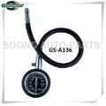 Metal Dial Type Tire Gauge with flexible hose and protective rubber casing