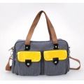 New Fashion Contrast Color Cotton Twill Mummy Handbag