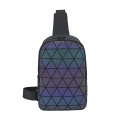 Rhombus Geométrico Reflectante Hombro Sling Bag Diamond Lattice Luminoso Láser Pechos Bolsas