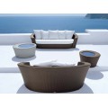 Outdoor PE Rattan runden Daybed