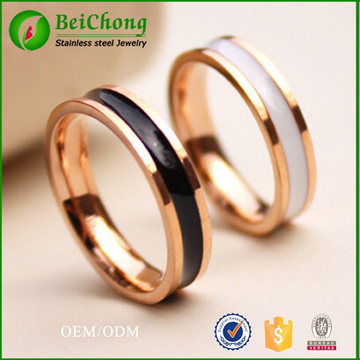 fashion new women 18 k rose gold  glue titanium steel  ring