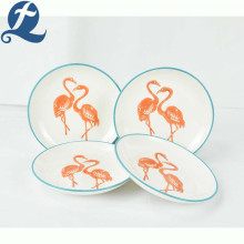 Custom printed design delicate decal ceramic plate