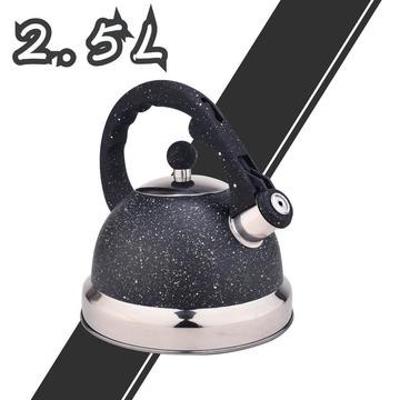 Hervidor de té negro de acero inoxidable esmerilado