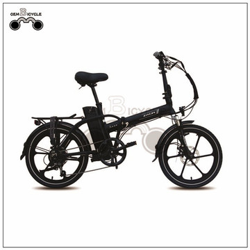 Mini bicicleta eléctrica plegable de 20 pulgadas con motor trasero 250w