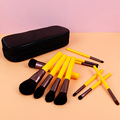 12 piece yellow synthetic Cosmetic brush set professional