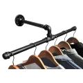 Space-Saving Wall-Mounted Pipe Clothes Hanging Bar Rack