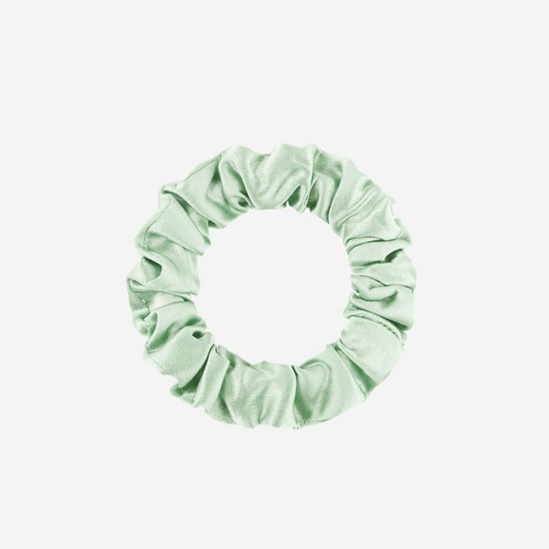 Light Green Silk Scrunchy 